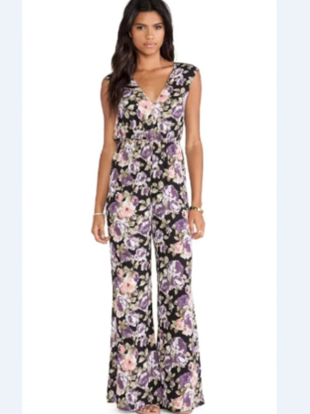 Lucca Couture  Floral Wide leg Jumpsuit One piece Med.